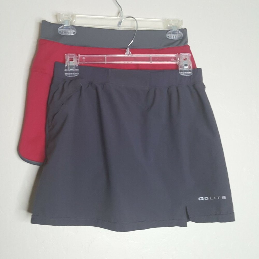 Lot of 2 GoLite Athletic Skirt Skort Size Small  Gray Hot Pink